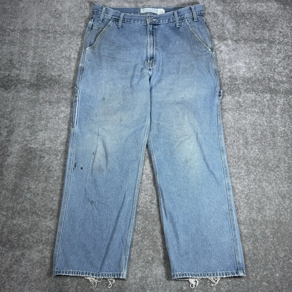 Vintage Levi's Jeans Mens 36x29 Blue Baggy Carpenter Grunge Distressed Hong Kong